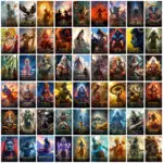 Spiritual Wall Art – 54 Hindu God Posters with Mantras & Meanings