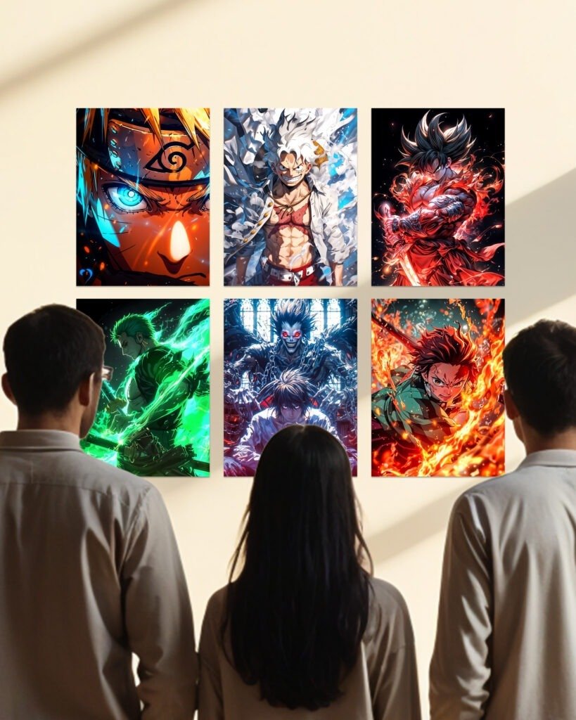 Anime Poster Set of 6 - 9x12 Inches Wall Art for Anime Fans | Unique
