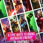 Avengers Posters Set of 6 | Marvel Superhero Wall Posters - 6x18 Inch