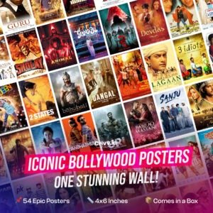Bollywood Movie Posters Set – 54 Unique Indian Film Prints (4x6 Inches)