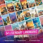 54-Piece International City Posters Set (4x6 Inches) | World Travel Wall Decor