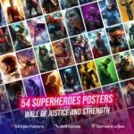 Mix Superheroes Poster Set – 54 pcs, 4x6 inch Marvel & DC Wall Art Collection