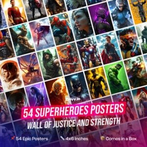 Mix Superheroes Poster Set – 54 pcs, 4x6 inch Marvel & DC Wall Art Collection