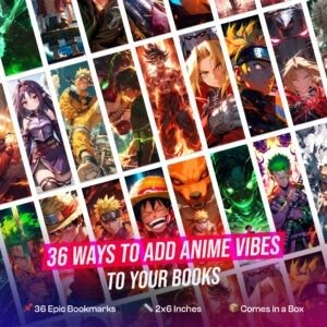 Anime Bookmarks for Book Lovers- Set of 36 Unique Designs