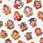 35+ Ganpati Stickers | Lord Ganesha Vinyl Stickers for Wall, Laptop, Mobile, Car & Scrapbook