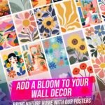 Set of 54 Flower Posters (4x6 Inches) | Vibrant Floral Wall Art for Home Decor
