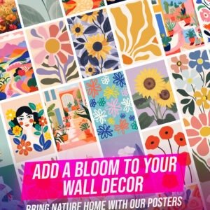 Set of 54 Flower Posters (4x6 Inches) | Vibrant Floral Wall Art for Home Decor