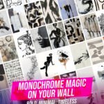 Minimalist Black & White Wall Art Set - 54 Modern 4x6 Posters