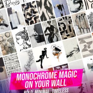 Minimalist Black & White Wall Art Set - 54 Modern 4x6 Posters