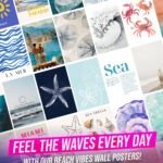 Beach Wall Collage Kit (Set of 54, 4x6 Inch) | Sea, Sand & Sun Posters