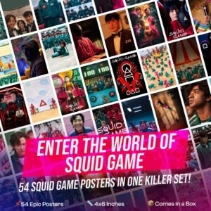 54 Squid Game Mini Posters (4x6) | Korean Drama Wall Decor | Netflix Fan Gift Set