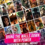 Attack on Titan Poster Set (54 pcs, 4x6") | Anime Wall Decor | Levi, Eren, Mikasa