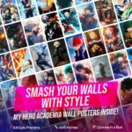 My Hero Academia Wall Poster Set – 54 Small Anime Prints (4x6") | Japanese Art for Room Decor & Gifts