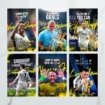 Soccer Poster Set of 6 | 12x18 Inch | Messi, Ronaldo & Neymar